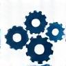 Methodology icon showing intertwined gears