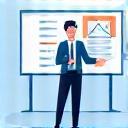 Training delivery icon - person giving presentation
